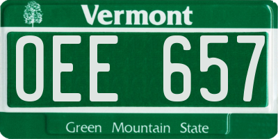 VT license plate OEE657