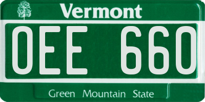 VT license plate OEE660