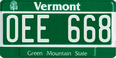VT license plate OEE668