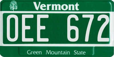 VT license plate OEE672