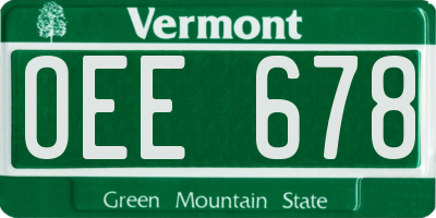 VT license plate OEE678