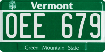 VT license plate OEE679