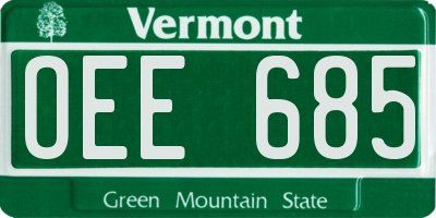 VT license plate OEE685