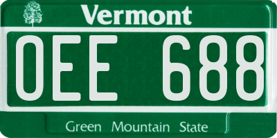 VT license plate OEE688