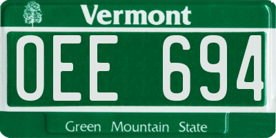 VT license plate OEE694