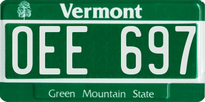 VT license plate OEE697
