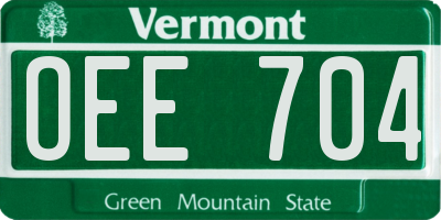 VT license plate OEE704