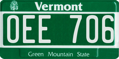VT license plate OEE706