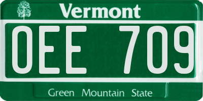 VT license plate OEE709
