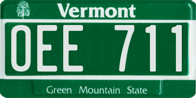 VT license plate OEE711