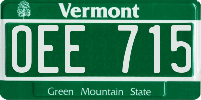 VT license plate OEE715