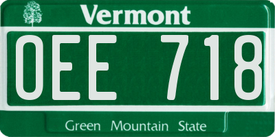 VT license plate OEE718