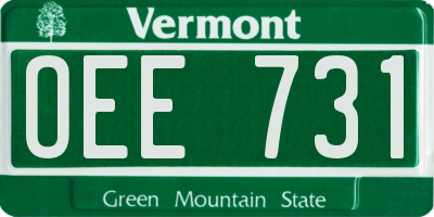 VT license plate OEE731