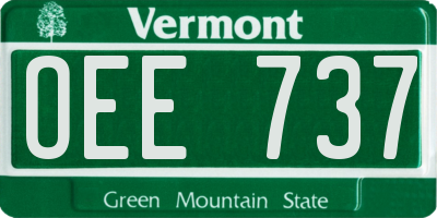 VT license plate OEE737