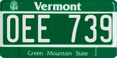 VT license plate OEE739