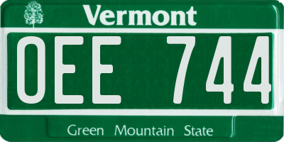 VT license plate OEE744