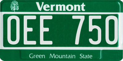 VT license plate OEE750