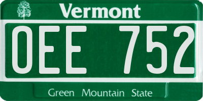 VT license plate OEE752