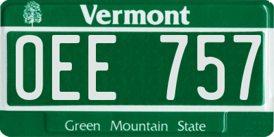 VT license plate OEE757