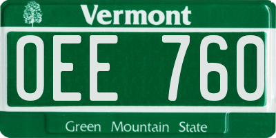 VT license plate OEE760