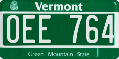VT license plate OEE764