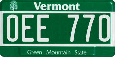 VT license plate OEE770