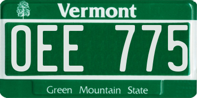 VT license plate OEE775