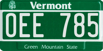 VT license plate OEE785