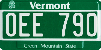 VT license plate OEE790
