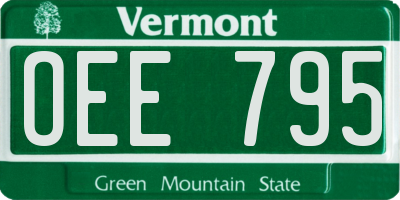 VT license plate OEE795