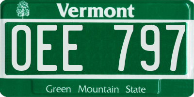 VT license plate OEE797