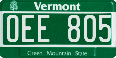 VT license plate OEE805