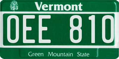VT license plate OEE810
