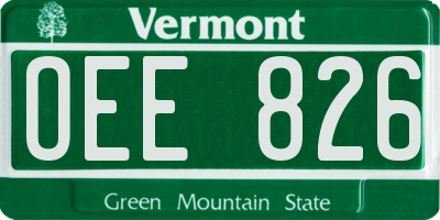 VT license plate OEE826