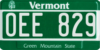 VT license plate OEE829