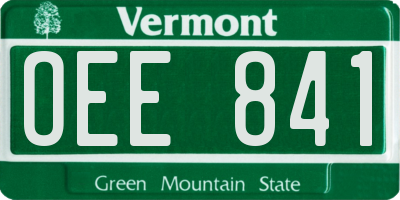 VT license plate OEE841