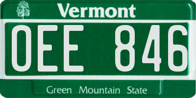 VT license plate OEE846