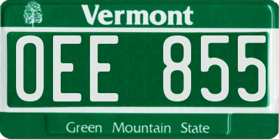 VT license plate OEE855