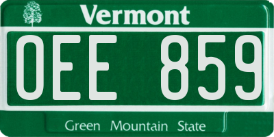VT license plate OEE859