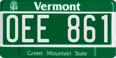 VT license plate OEE861