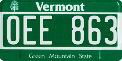 VT license plate OEE863