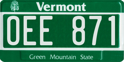 VT license plate OEE871