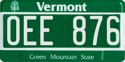 VT license plate OEE876