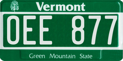 VT license plate OEE877