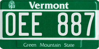 VT license plate OEE887