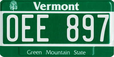 VT license plate OEE897