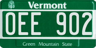 VT license plate OEE902