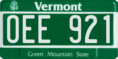 VT license plate OEE921