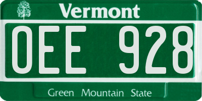 VT license plate OEE928
