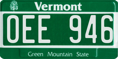 VT license plate OEE946